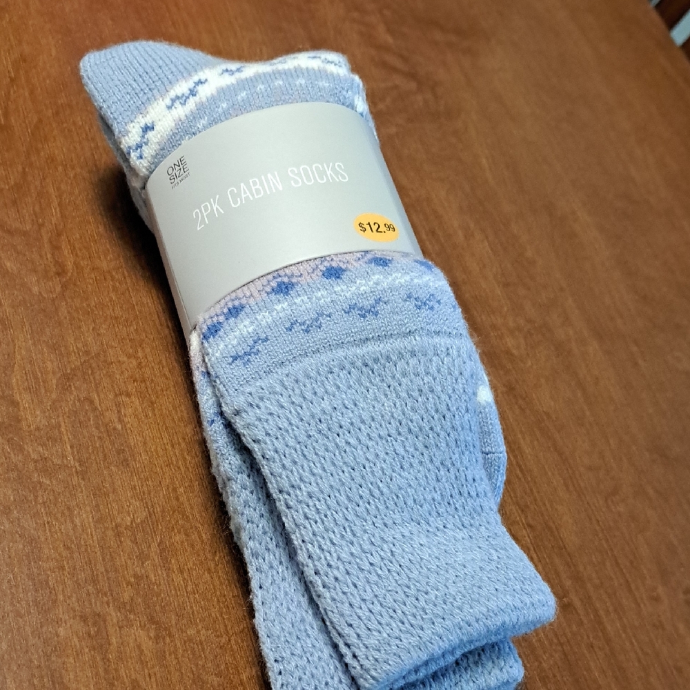 🛍ONE/SIZE Blue Cabin Socks - 2 Pack/ BUNDLE ONLY